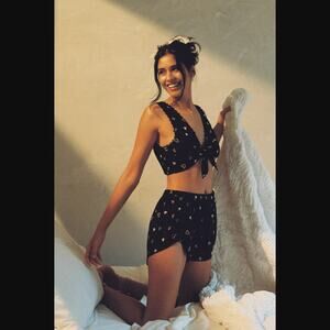 Anthropologie Valentine Lounge Black & White Set - New - Large